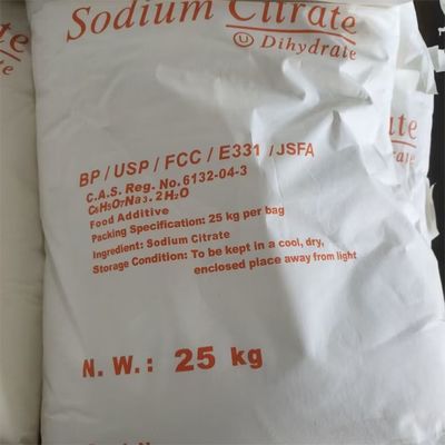 Citrate de sodium de qualité alimentaire Na3C6H5O7 avec certification ISO et CAS 68-04-2